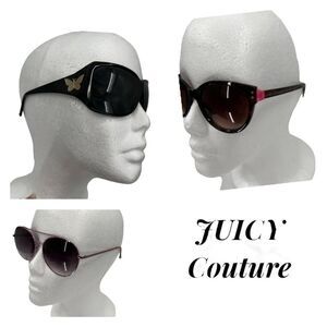 JUICY COUTURE Purple Aviator, Black Big Love & Tortoise Sunglasses Lot of 3